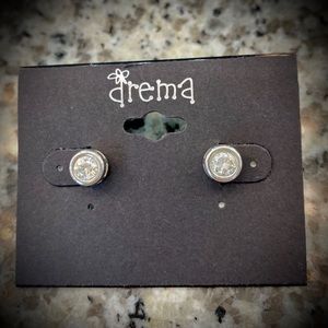 Bezel set CZ earrings.